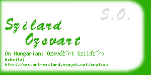 szilard ozsvart business card